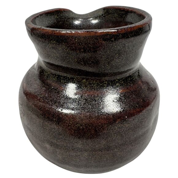 Vintage Studio Pottery Pitcher 4" Brown Glossy Possibly Heidi Kippenberg HK - Picture 2 of 9